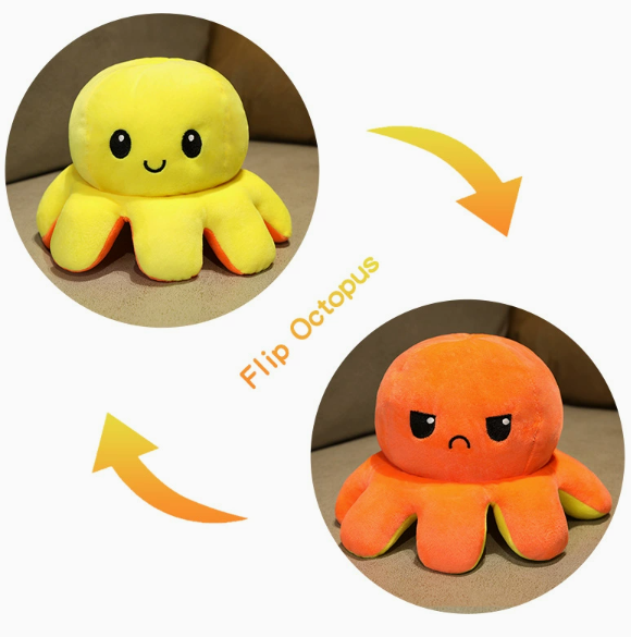 Cute Flip Octopus Doll Oversized Double-sided Flip Face-changing Octopus Doll Sofa Pillow Girls Gift