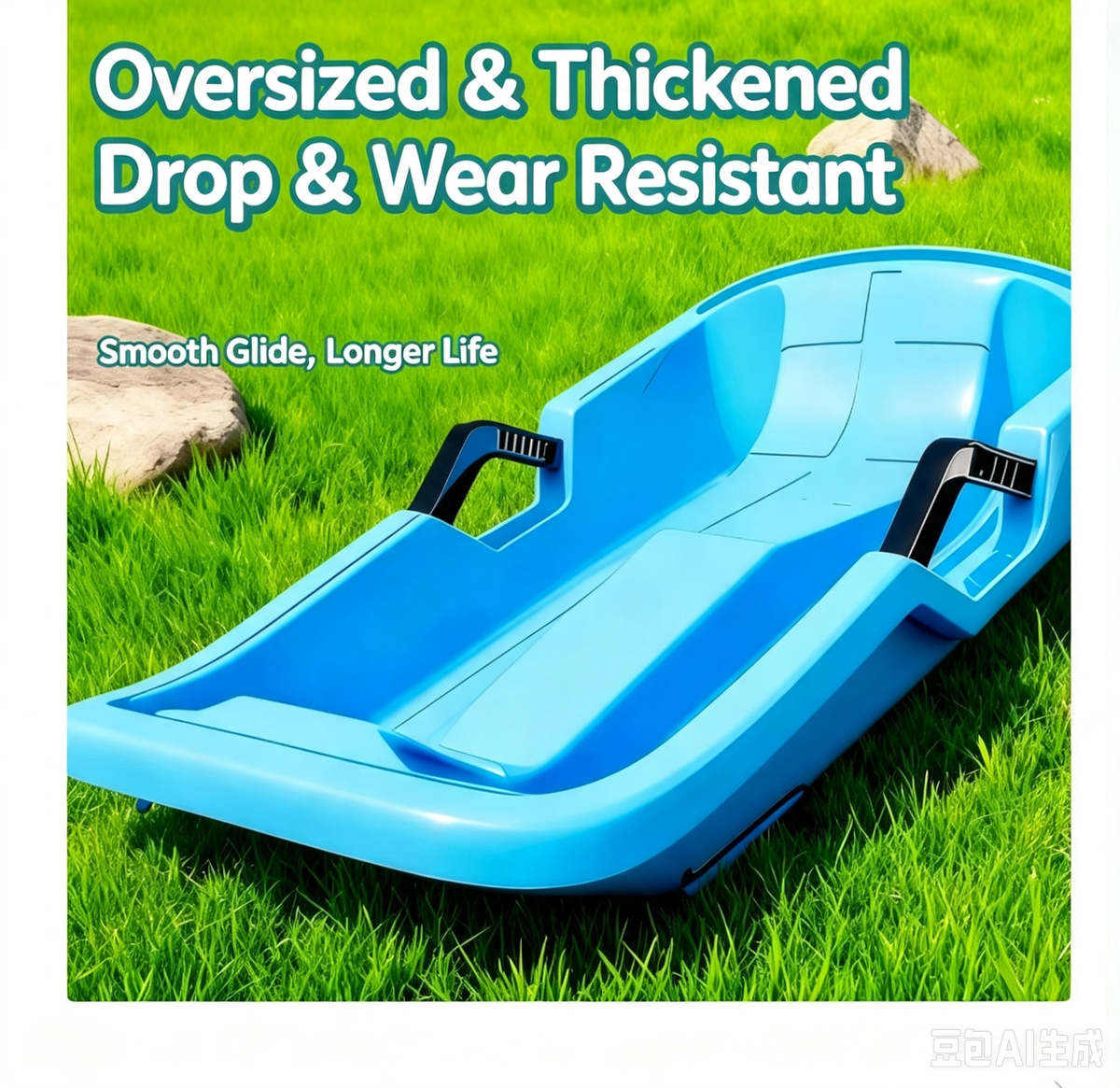 Children's Snowboard Sled Snow Toy Outdoor Sports Thickened Wear-Resistant Slide Board with Brakes Sand Sliding Tool