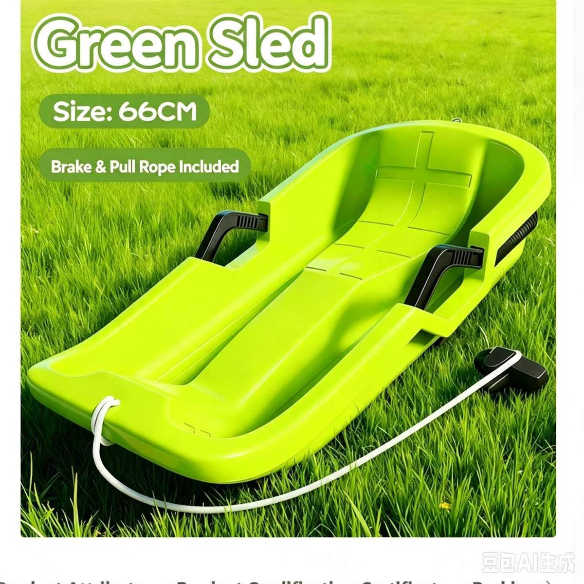 Children's Snowboard Sled Snow Toy Outdoor Sports Thickened Wear-Resistant Slide Board with Brakes Sand Sliding Tool