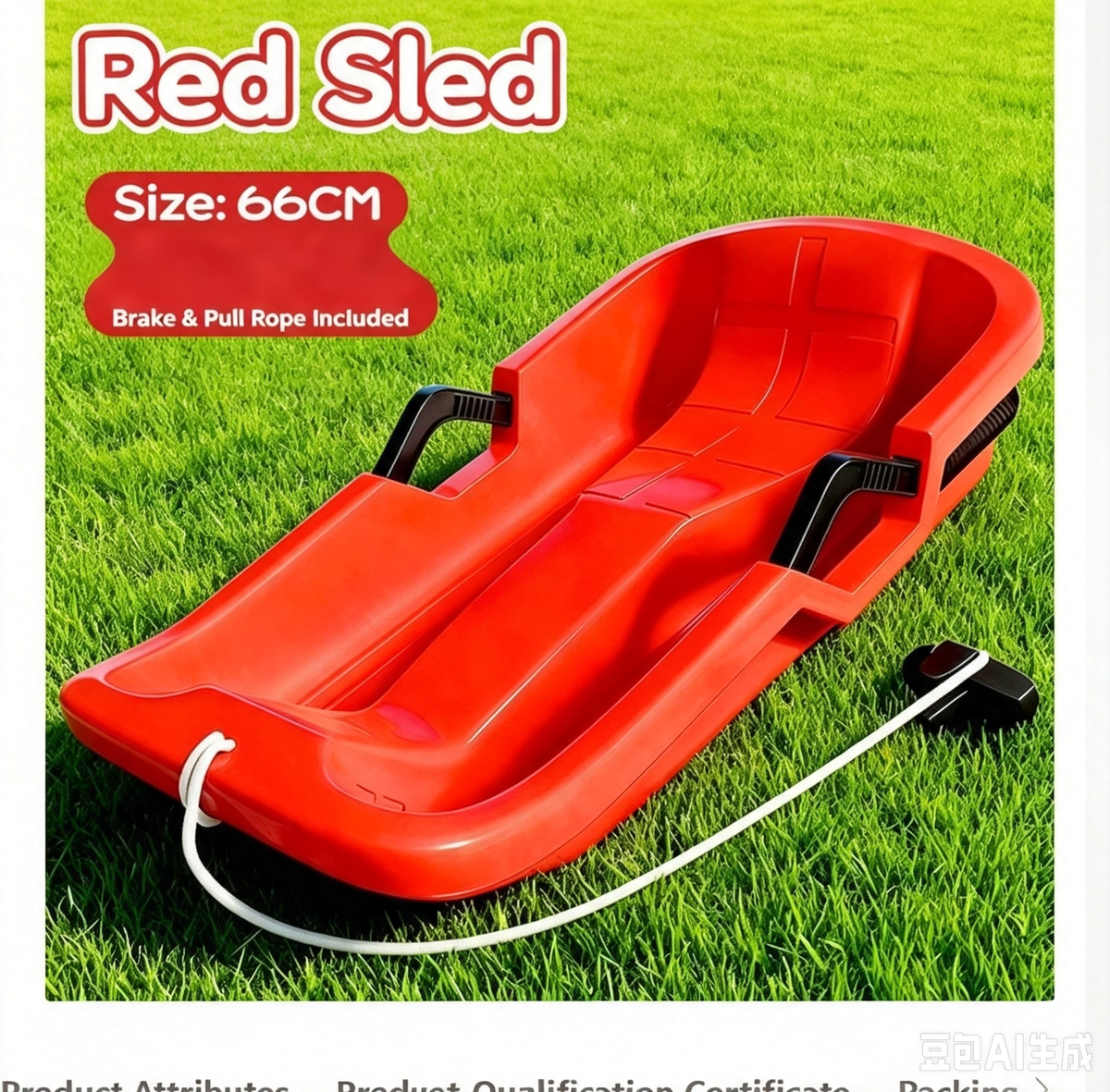 Children's Snowboard Sled Snow Toy Outdoor Sports Thickened Wear-Resistant Slide Board with Brakes Sand Sliding Tool