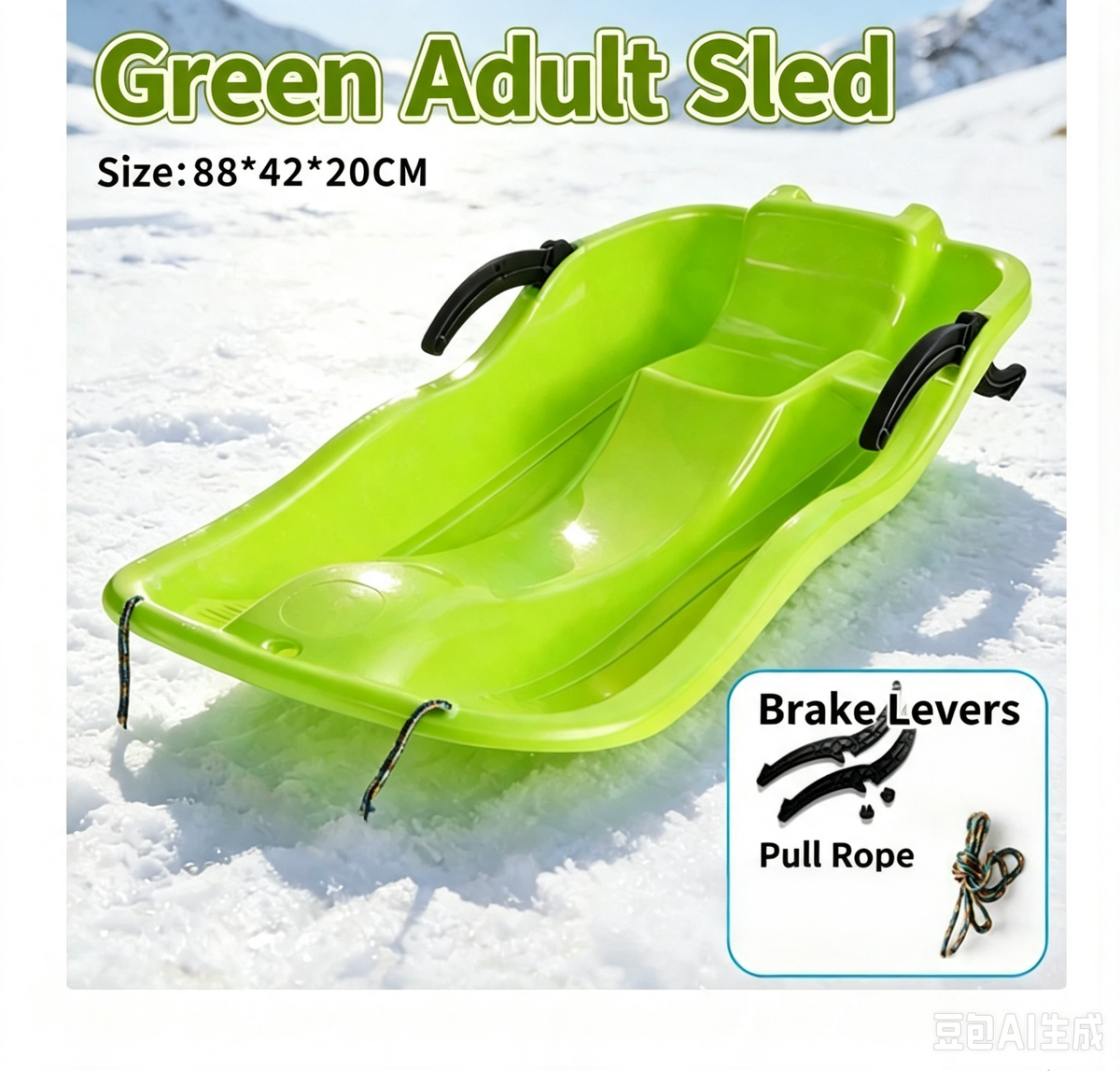 Children's Snowboard Sled Snow Toy Outdoor Sports Thickened Wear-Resistant Slide Board with Brakes Sand Sliding Tool