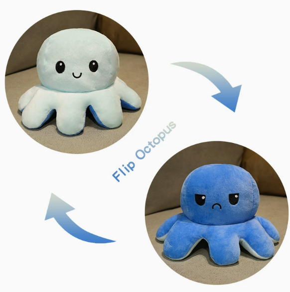 Cute Flip Octopus Doll Oversized Double-sided Flip Face-changing Octopus Doll Sofa Pillow Girls Gift