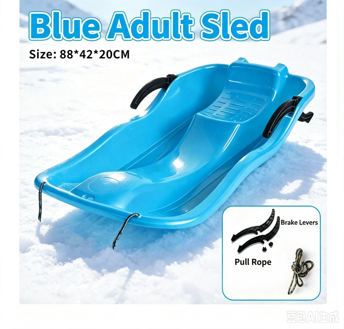 Children's Snowboard Sled Snow Toy Outdoor Sports Thickened Wear-Resistant Slide Board with Brakes Sand Sliding Tool
