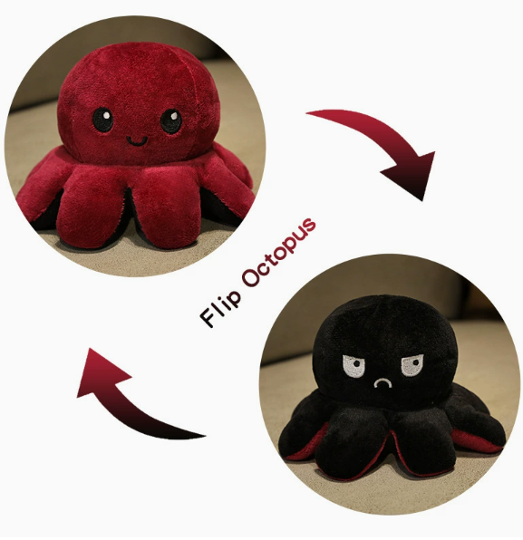 Cute Flip Octopus Doll Oversized Double-sided Flip Face-changing Octopus Doll Sofa Pillow Girls Gift