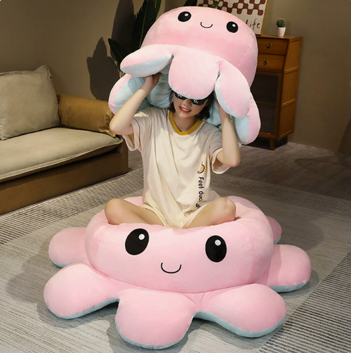 Cute Flip Octopus Doll Oversized Double-sided Flip Face-changing Octopus Doll Sofa Pillow Girls Gift