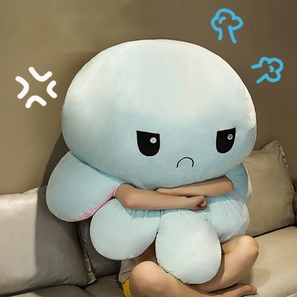 Cute Flip Octopus Doll Oversized Double-sided Flip Face-changing Octopus Doll Sofa Pillow Girls Gift