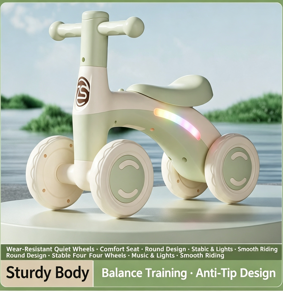 Children's Scooter Balance Car 1-3 Years Old Baby Scooter Kids Baby Four-Wheel Walker Boys and Girls Toys